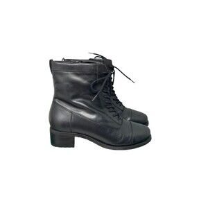 David Tate Combat Boots Women's Size 8 Wide Black Leather Explorer